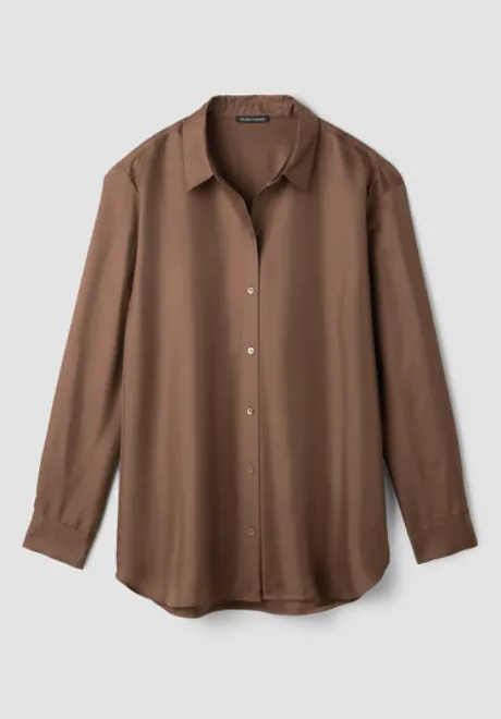Silk Twill Classic Collar Shirt